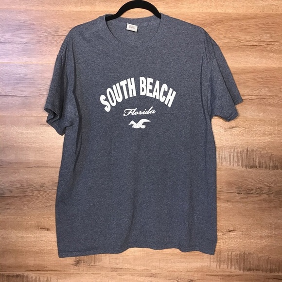 South Beach Florida Tee Shirt Unisex Charcoal Gray - Picture 3 of 6